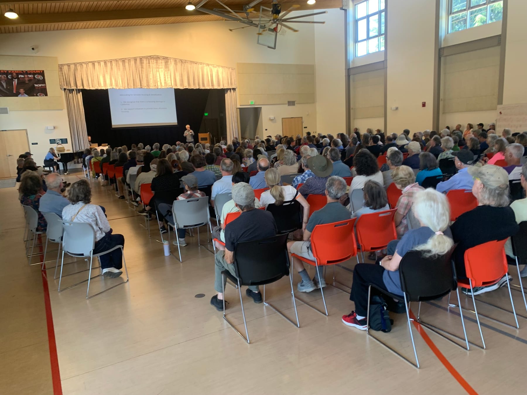 Over 200 people attend the RNSH/UBA community meeting at Claremont Middle School.