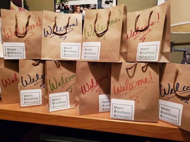 UBA welcome bags assembled for new neighbors at Clifton Hall.